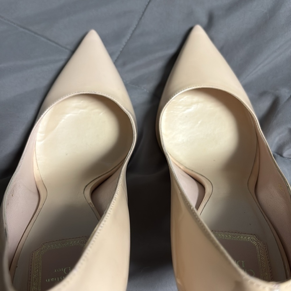 Christian Dior Elegant Essence Pointed Toe Nude Stiletto Heels Size 41 - Picture 4 of 12